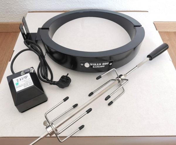 WILLS BIG Kamado Grill Rotisserie Drehspieß Zubehör für 15 zoll